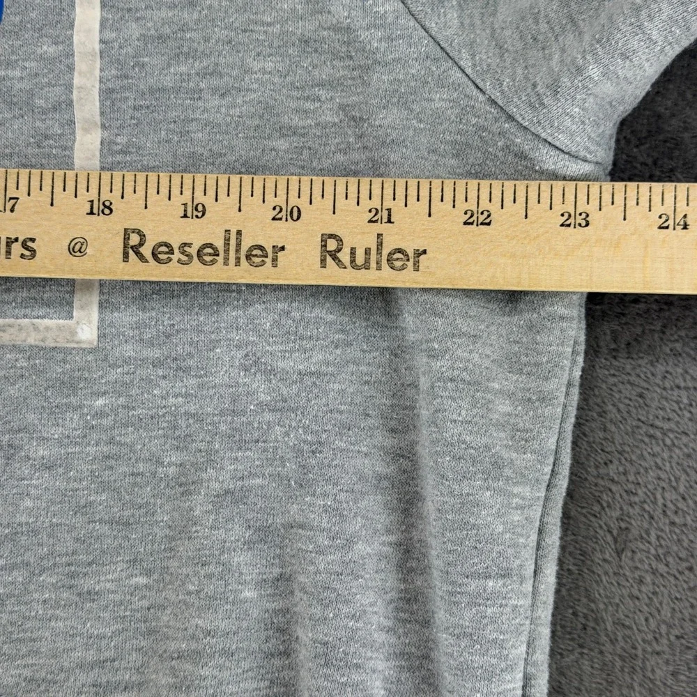 True Religion Hoodie Mens L Rect Two Tone Gray Buddha Graphic EUC